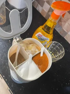 masala spice box in kitchen with the masala in it
